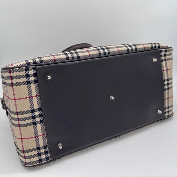 BURBERRY Check 2way Shoulder Handbag Weekender Travel Duffle Bag - Picture 12 of 15